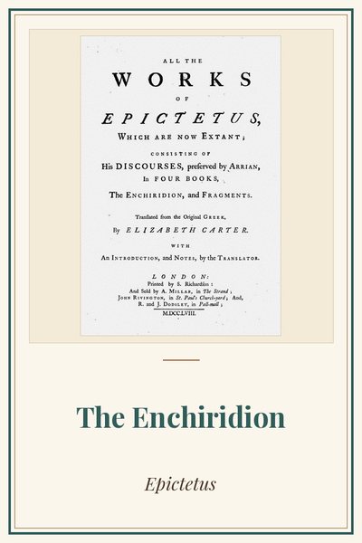 Cover of The Enchiridion: title page, Works of Epictetus, 1758