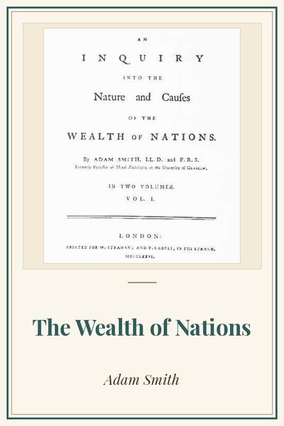 Cover of The Wealth of Nations: title page, first edition, 1776