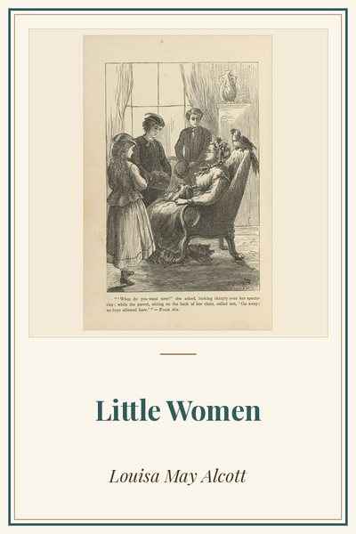 Cover of Little Women: frontispiece by May Alcott, 1868