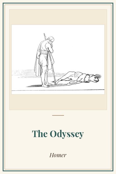 Cover of The Odyssey: Ulysses and his dog, after John Flaxman (1835 printing)