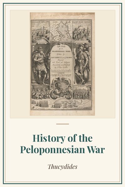 Cover of History of the Peloponnesian War: engraved title, Hobbes's translation, 1629