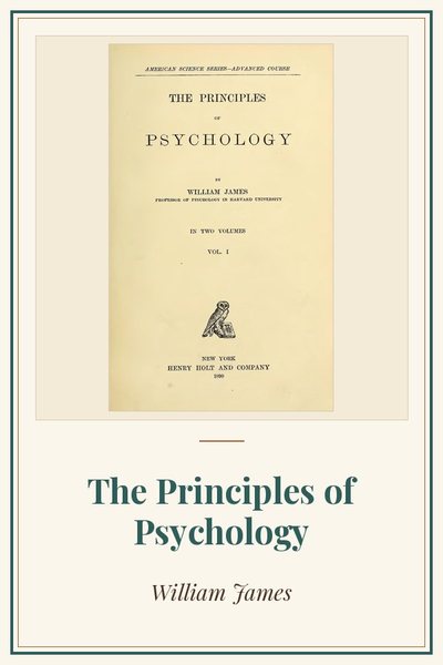 Cover of The Principles of Psychology: title page, first edition, 1890